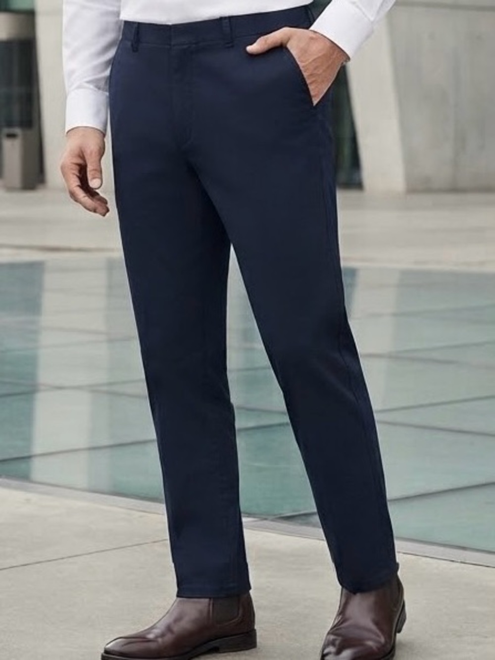 DOCKERS Essential Khaki Classic Fit D3 Navy Blue Pants 34x30